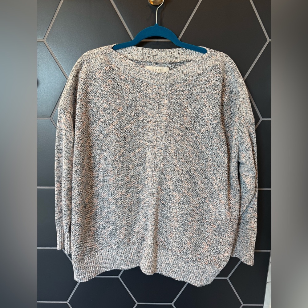 Loft Boxy Boat Neck Multicolor Sweater